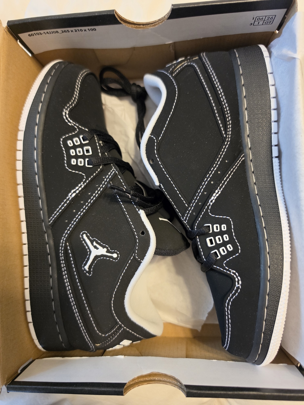 Jordan Kids Black and White Low-Top Sneakers